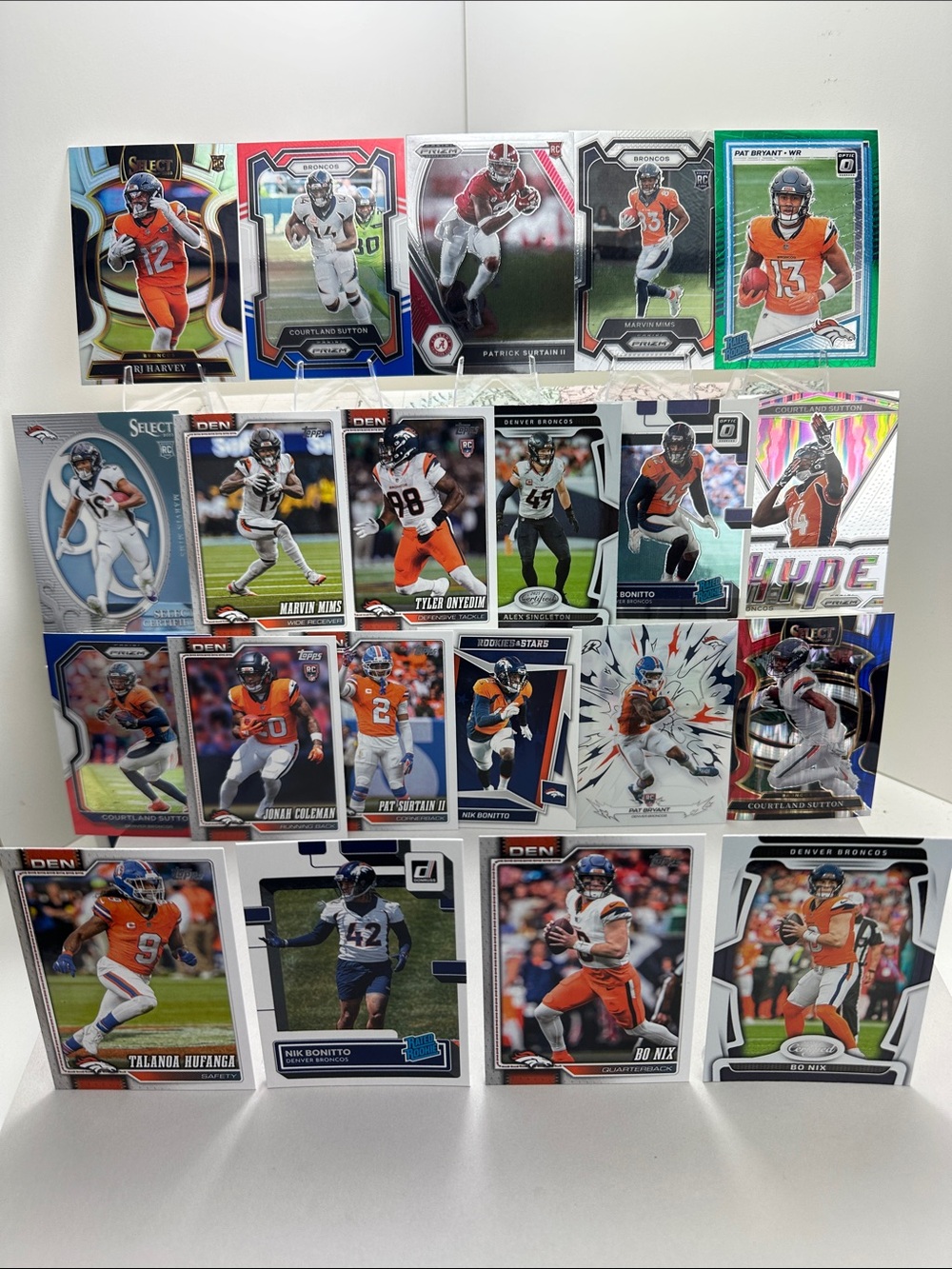 Bo Nix/Sutton/Hufanga Broncos +Rookies of Patrick Surtain II/Mims/Bryant/Bonitto
